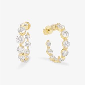 Melinda Maria Gold and Diamondettes Hoop Earrings